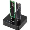 MAIWO 2 bay M.2 NVMe/AHCI SSD clone Docking Station USB 3.2 Gen2x2 (20Gbps) con funzione di duplicatore e lettore, K3016P2.