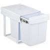 Relaxdays Pattumiera Estraibile Sottolavello, Cestino Raccolta Differenziata 2 Scomparti da 20L, 41,3x34x51,8 cm, Bianco, Acciaio, Plastica