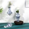 Qinyoung 3 vasi in ceramica da appendere alla parete in porcellana blu e bianca, vaso decorativo da appendere alla parete, vaso vintage per decorazioni rustiche per matrimoni, casa, tavolo, parete