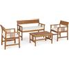 Konte.Design Set salotto NOEMI in legno d'acacia con cuscini