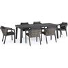 Set CORDOBA tavolo e 6 sedie colore antracite