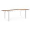 Tavolo allungabile HILIJA effetto legno e struttura in alluminio bianco 160×90 cm - 240×90 cm