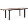 Tavolo allungabile HILIJA effetto legno e struttura in alluminio antracite 140×77 cm - 210×77 cm