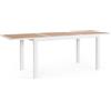 Tavolo allungabile HILIJA effetto legno e struttura in alluminio bianco 140×77 cm - 210×77 cm