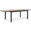 Tavolo allungabile BELMAR effetto legno e struttura in alluminio antracite 160×100 cm - 240×100 cm