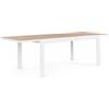 Tavolo allungabile BELMAR effetto legno e struttura in alluminio bianca 160×100 cm - 240×100 cm