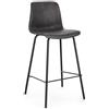 Set di 2 sgabelli KYRA in similpelle antracite e gambe in acciaio nero