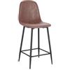 Set di 2 sgabelli IRELIA in similpelle cognac e gambe in acciaio nere