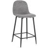 Set di 2 sgabelli IRELIA in tessuto grigio scuro e gambe in acciaio nere