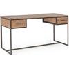 Scrivania ELMER in legno di acacia e acciaio antracite, 150×60 cm