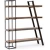 Libreria MANCHESTER in legno di mango e acciaio, 150x35x180 cm
