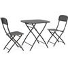 Set bistrot YVONNE con tavolo e 2 sedie in acciaio antracite