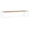 Tavolo allungabile CAMERON in alluminio bianco e legno teak 253×110 cm - 384×110 cm