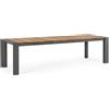 Tavolo allungabile CAMERON in alluminio antracite e legno teak 228×100 cm - 294×100 cm