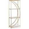 Libreria ELENOR oro e vetro 56x25x151,5 cm