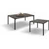 Konte.Design Tavolino CAMOGLI in legno, finitura acciaio ossidato e metallo verniciato nero, 55×55