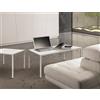 Konte.Design Tavolino CAMOGLI in legno, finitura bianco frassinato e metallo verniciato bianco, 55×90 cm