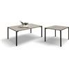 Konte.Design Tavolino CAMOGLI in legno, finitura in grigio cemento e metallo verniciato nero, 55×90 cm