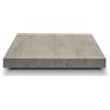 Tavolino CAMOGLI in legno, finitura in grigio cemento e metallo verniciato nero, trasformabile in tavolo da pranzo 120×80 cm - 220×80 cm altezza da 30 a 77 cm