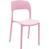 Konte.Design Set di 4 sedie FUERTEVENTURA in polipropilene rosa