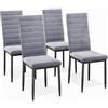 Bealife Set di 4 Sedie da Pranzo, Set di Sedie da Sala da Pranzo per Cucina, Sala da Pranzo, Sedia da Pranzo con Schienale Alto in Ecopelle, Moderno (Grigio - Flanella, Set da 4)