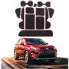 CDEFG Tappetino Antiscivolo per Toyota RAV4 MK5 2019-2021 Antipolvere Tappetini in Gomma per Interni Auto Accessori (Rosso)