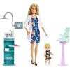 Barbie Carriere Dentista, Playset con Due Bambole, Sedia Operatoria e Accessori, FXP16