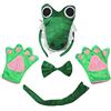 Petitebelle 3D Green Crocodile Headband Bowtie Tail Gloves Children 4pc Costume (1-4 years)