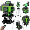 Loddery livella laser autolivellante 360, 4D a 16 linee per livella laser Linee orizzontali verticali con funzione di autolivellamento, IP54+ treppiede da 1,5 m, batteria da 2 * 2400 mAh (Green)