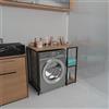 LBSIGN Mobile Coprilavatrice Stile Industrial 100x60x90 Con Ripiani Laterali Ida Rovere