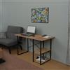 LBSIGN Scrivania Stile Industrial 120x60x72 Con Ripiani Laterali Adam Rovere