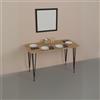 LBSIGN Tavolo Da Cucina Stile Industrial 120x60x73 Gambe A Piramide Pyra Rovere
