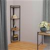 LBSIGN Libreria Angolare 4 Ripiani 30x30x160 Stile Industrial Uma Rovere