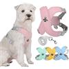 Zunea Pettorine e Guinzaglio per Cani di Piccola Taglia e Media Regolabile Riflettente Cuccioli Imbracature Morbida e Traspirante Imbottita Veste Pettorina per Bulldog Francese Chihuahua Rosa S