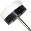 Adsamm® / 16 x scivoli in plastica con chiodo e pad ammortizzante / bianchi / Ø 20 mm / tondi / puntali in polietilene con cuscinetto in PVC / piedini protettivi per arredi Adsamm® Quality