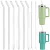 RAFIYU Cannucce di Vetro Lunghe 31 cm per Stanley Adventure Quencher 40 oz, 6 Pcs Cannucce di Ricambio da Viaggio, con 2 Spazzole per la Pulizia, Cannuccia Stanley Cup Trasparente (6 curve)