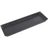 Paderno 47717-35 Tortiera Antiaderente con Fondo Mobile - Stampo rettangolare per dolci e torte salate 35 x 11 cm, Altezza 2,5 cm, colore nero