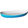 OMADA Design Piatto da Portata Grande in Plastica Bicolore, Infrangibile, 38x23x6 cm, Made in Italy, Lavabile in Lavastoviglie, linea Trendy, Turchese