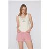 Tezenis Pigiama Corto Cotone Spalla Larga Ricamo Donna Multicolore
