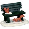 Lemax park bench in winter