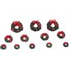 Lemax wreaths with red bow, set of 12