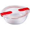 Pyrex Cook & Heat contenitore tondo per alimenti in vetro borosilicato con coperchio sfiatavapore per il microonde - cuocere in forno, conservare & riscaldare - 20x18cm -