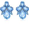 EVER FAITH Strass Cristalli Art Deco Orecchini, Banchetto Prom Multi Goccia Marquise Brillante Orecchini a lobo per Donna Sky Blu Argento-fondo