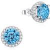 Orecchino Singolo Argento 925 Con Zircone Azzurro | NKlaus Calice 5mm - Singolo Pezzo, Rodiato, Idea Regalo