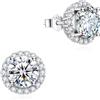 Dada Gioielli - Orecchini Argento 925 Rotondo 11mm Punto Luce Con Zirconi Brillanti (Zircone Bianco)