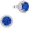 Orecchino Singolo Argento 925 Con Zircone Azzurro | NKlaus Calice 5mm - Singolo Pezzo, Rodiato, Idea Regalo