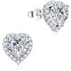 Dada Gioielli - Orecchini Argento 925 Cuore 11mm Punto Luce Con Zirconi Brillanti (Zircone Bianco)