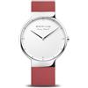 BERING 15540-500 Orologio da polso da uomo al quarzo, cassa in acciaio inossidabile color argento da 40 mm e quadrante bianco, cinturino in silicone, vetro zaffiro, 5 ATM