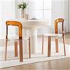 chairus Set di 2 Sedie da Pranzo Sedia Cucina Moderne Trasparenti Sala da Pranzo Sedie Imbottite con Gambe in Legno Sedia da Salotto per Soggiorno/Ristorante,Marrone