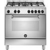 LA GERMANIA AMN855EXV/24 CUCINA 80x50 5 FUOCHI A GAS FORNO ELETTRICO CON GRILL CLASSE A - INOX